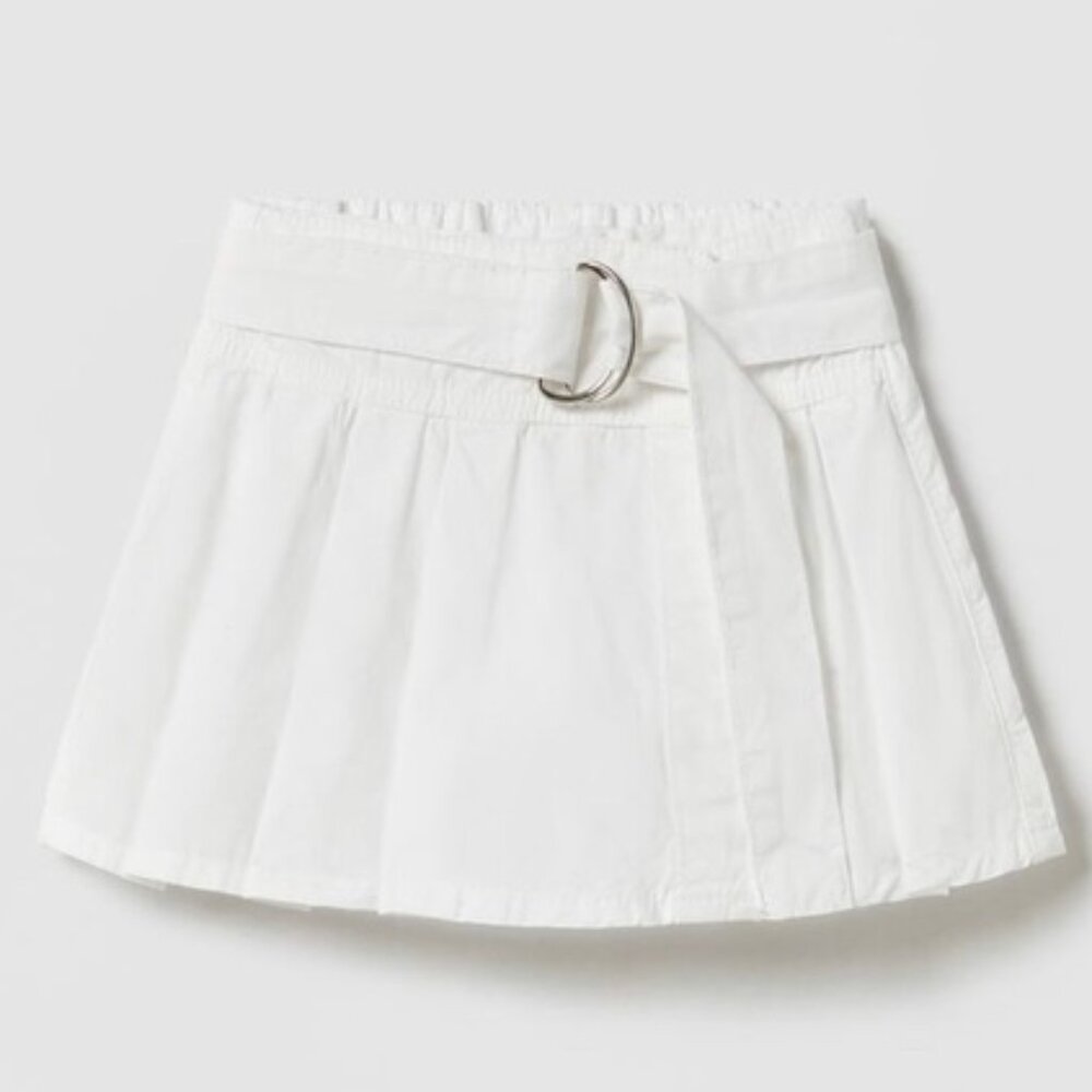 ZARA Kids Girl White Cotton Pleated Skort Size 10